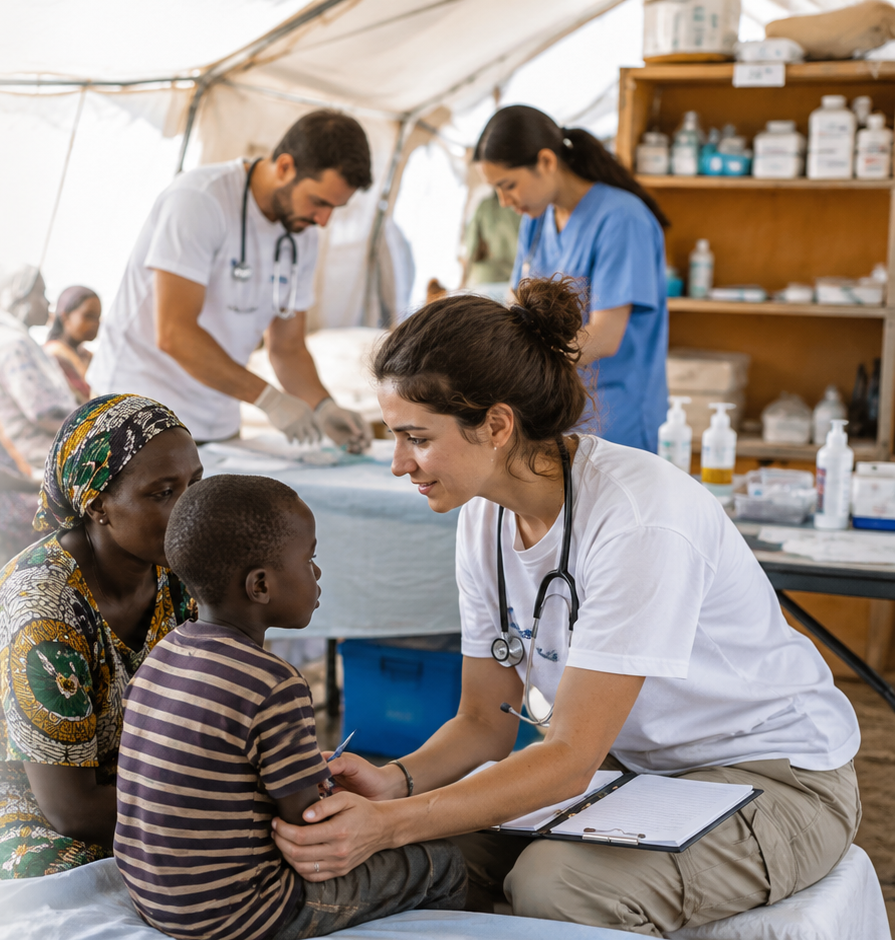 Médecins Sans Frontières medical mission in the field